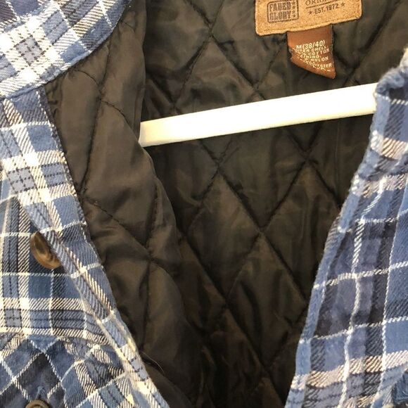 COPY - Men’s M Shacket Jacket Blue plaid quilted - Picture 7 of 9